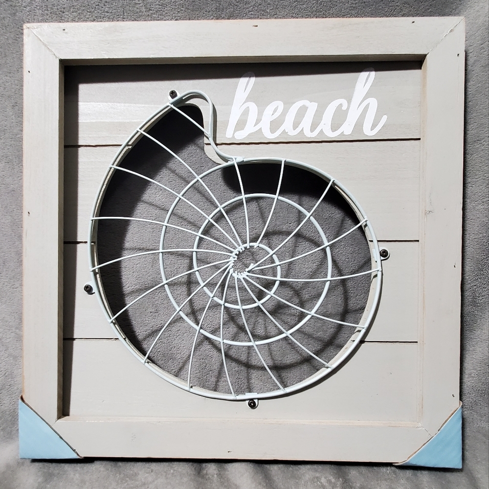 Designs Direct "BEACH" Sea Shell Wooden Wall Decor